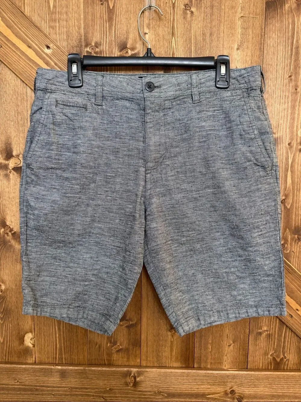 Express Men’s Size 32 Gray Textured Flat Front Chino Shorts (9024)